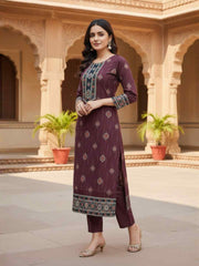 Women Ethnic Motifs Printed Regular Pure Cotton Kurta with Trousers & With Dupatta