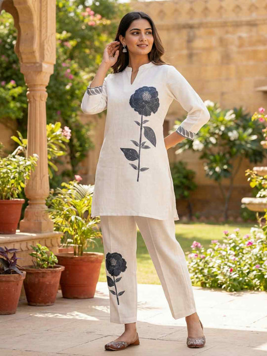 Linen Printed Tunic with Trousers