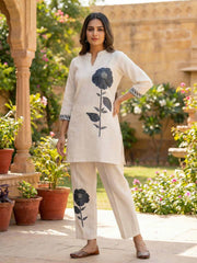 Linen Printed Tunic with Trousers