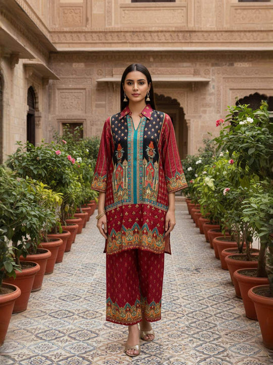 Printed Top with Palazzos