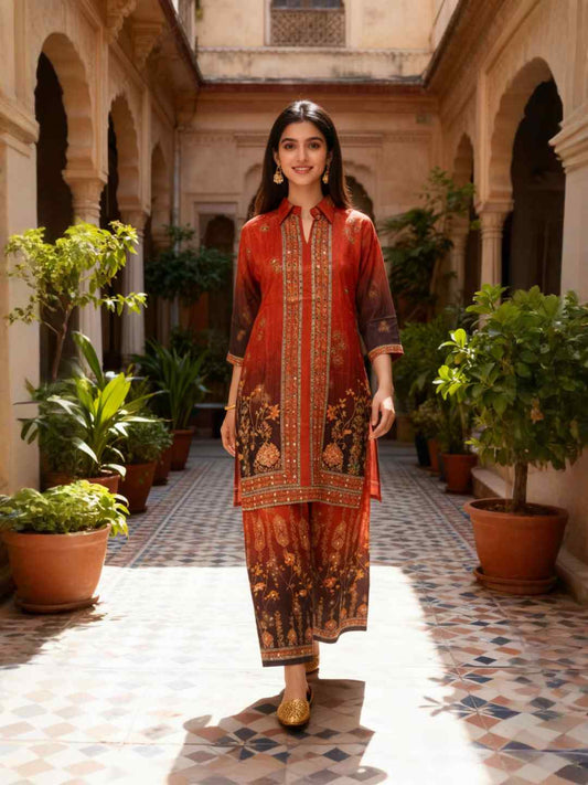 Floral Printed Top with Palazzos