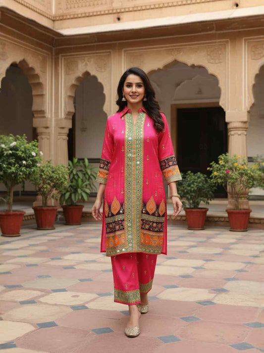 Floral Printed Top with Palazzos