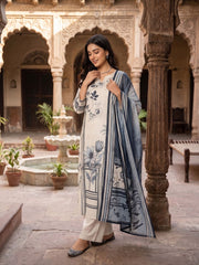 Women Floral Printed Regular Pure Cotton Kurta with Trousers & With Dupatta