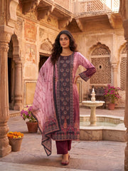 Women Ethnic Motifs Printed Regular Pure Cotton Kurta with Trousers & With Dupatta
