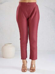 Women Solid A-Line Kurta with Trousers & Dupatta