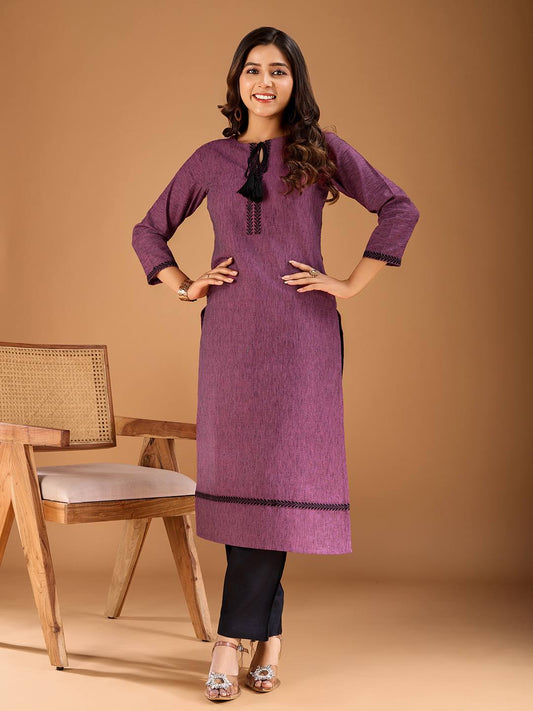 Women Embroidered Thread Work Lace Frills Bows and Ruffles Kurta