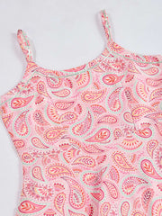 Paisley Printed A Line Gotta Patti Kurta With Trousers & With Dupatta