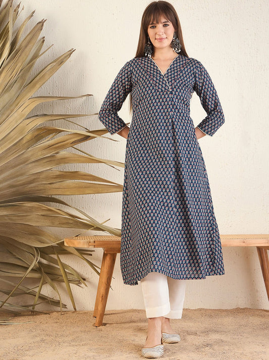Blue Women Ethnic Motifs Printed Kurta