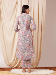 Floral Printed Tunic With Trousers Co-Ords