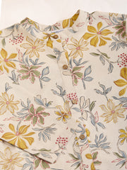 Women Floral Printed Button Detailed A-Line Kurta