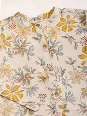 Women Floral Printed Button Detailed A-Line Kurta