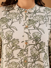 Women Floral Printed Button Detailed A-Line Kurta