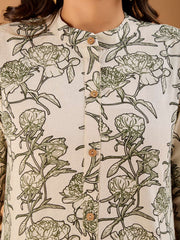 Women Floral Printed Button Detailed A-Line Kurta