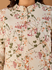 Women Floral Printed Button Detailed A-Line Kurta