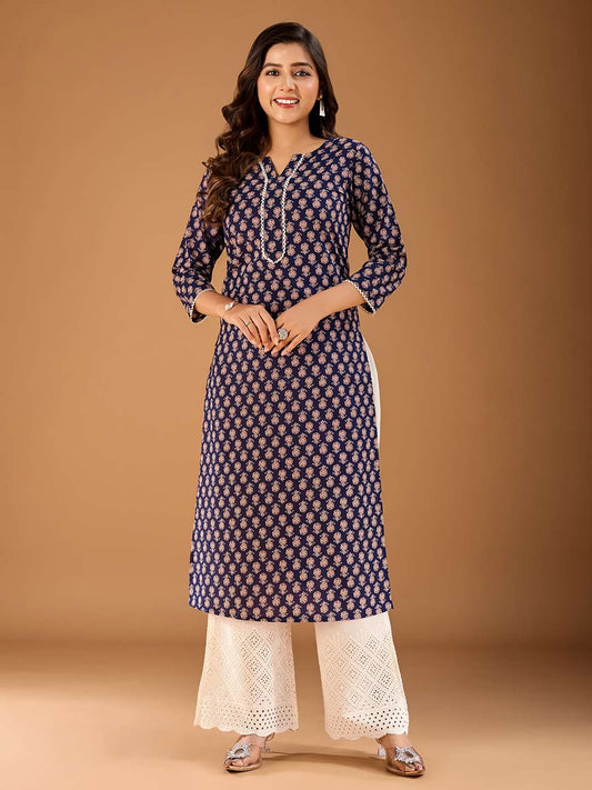 Women Floral Printed Gotta Patti Floral Kurta