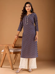 Women Floral Printed Gotta Patti Floral Kurta