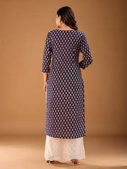 Women Floral Printed Gotta Patti Floral Kurta