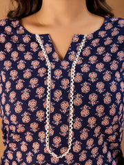Women Floral Printed Gotta Patti Floral Kurta