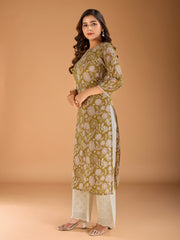 Women Floral Printed Gotta Patti Floral Kurta