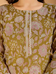 Women Floral Printed Gotta Patti Floral Kurta
