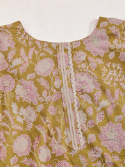 Women Floral Printed Gotta Patti Floral Kurta