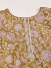 Women Floral Printed Gotta Patti Floral Kurta