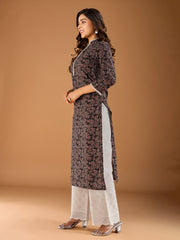 Women Floral Printed Gotta Patti Floral Kurta