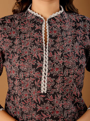 Women Floral Printed Gotta Patti Floral Kurta