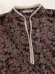 Women Floral Printed Gotta Patti Floral Kurta