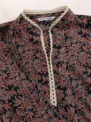 Women Floral Printed Gotta Patti Floral Kurta