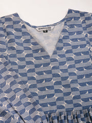 Geometric Printed V-Neck A-Line Kurta