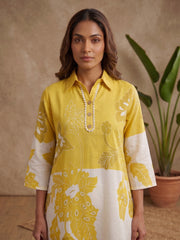Floral Linen Printed Tunic with Palazzos