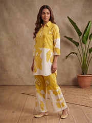 Floral Linen Printed Tunic with Palazzos