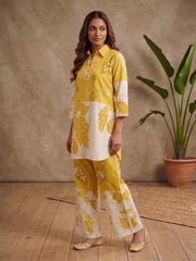 Floral Linen Printed Tunic with Palazzos