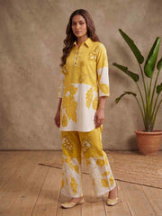 Floral Linen Printed Tunic with Palazzos
