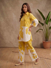 Floral Linen Printed Tunic with Palazzos