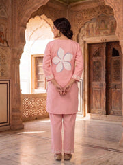 Floral Linen Printed Tunic with Trousers