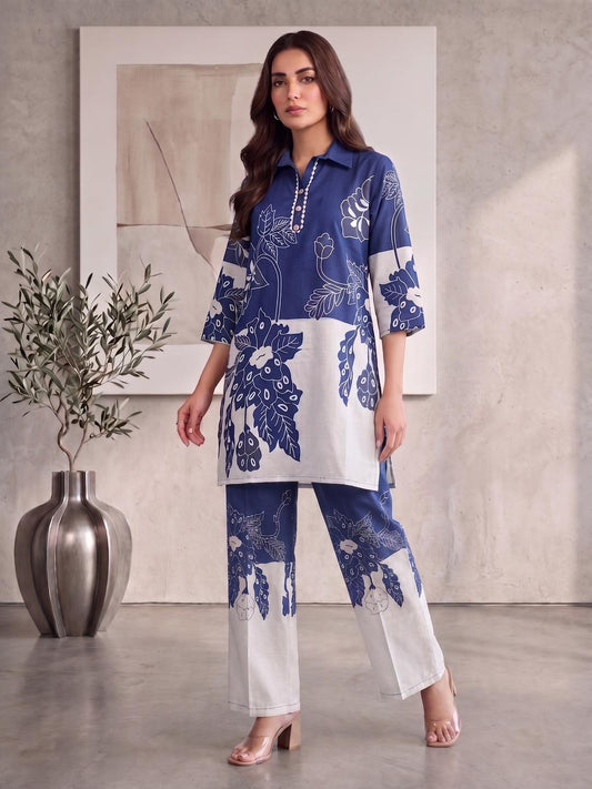 Linen Printed Top with Palazzos