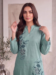 Floral Linen Printed Top with Trousers