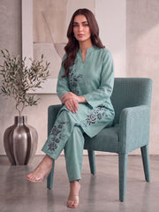 Floral Linen Printed Top with Trousers