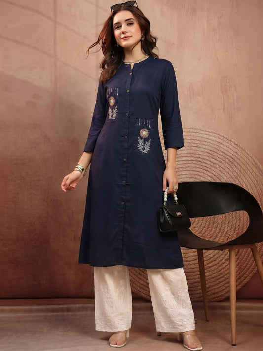 Women Embroidered Thread Work Kurta