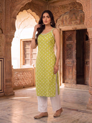 Women Ethnic Motifs Printed Regular Thread Work Kurta with Trousers