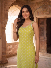 Women Ethnic Motifs Printed Regular Thread Work Kurta with Trousers