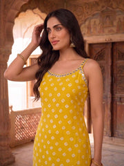 Women Ethnic Motifs Printed Regular Mirror Work Kurta with Palazzos