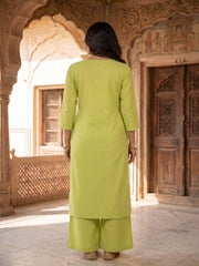 Women Ethnic Motifs Embroidered Regular Thread Work Kurta with Palazzos