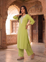 Women Ethnic Motifs Embroidered Regular Thread Work Kurta with Palazzos