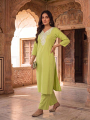 Women Ethnic Motifs Embroidered Regular Thread Work Kurta with Palazzos