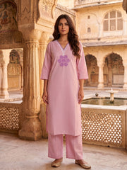 Women Ethnic Motifs Embroidered Regular Thread Work Kurta with Palazzos