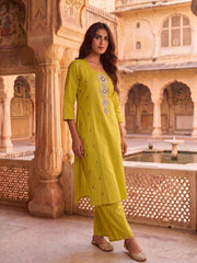Women Ethnic Motifs Embroidered Regular Thread Work Kurta with Palazzos