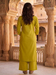Women Ethnic Motifs Embroidered Regular Thread Work Kurta with Palazzos